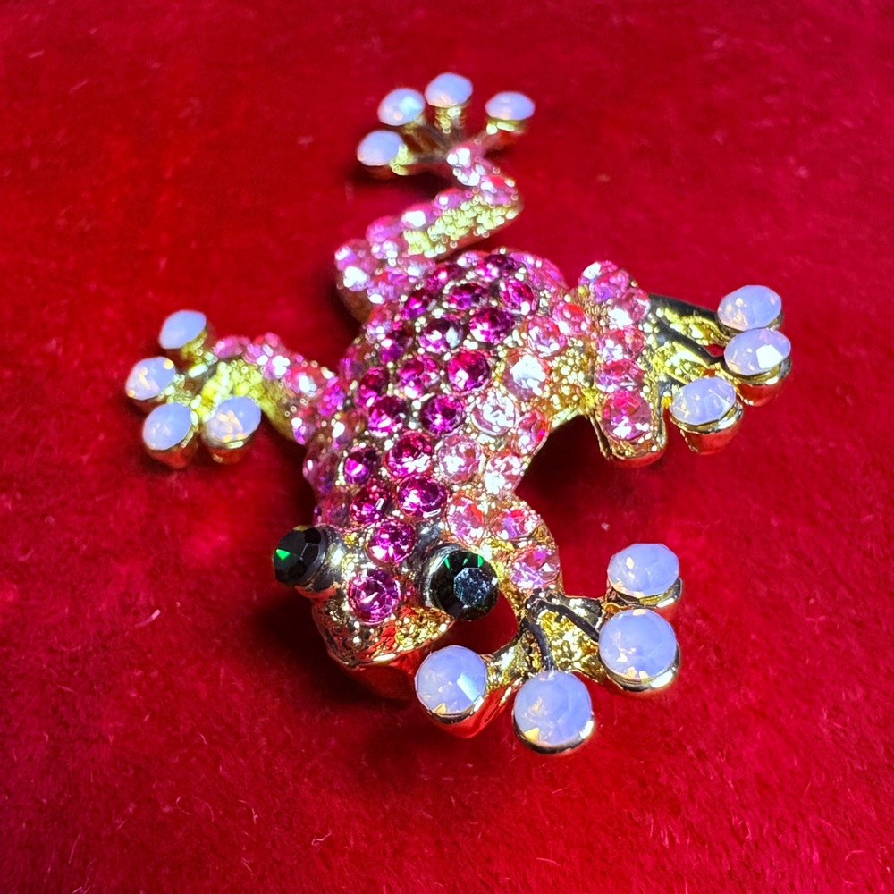 Brooch Pin Rhinestone Frog Adorable Cute Colorful Animal 🐸 - Picture 6 of 6